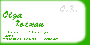 olga kolman business card